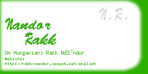 nandor rakk business card